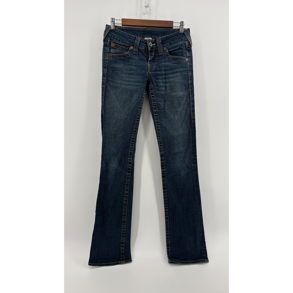 True‎ Religion Bootcut Jeans Womens 28 Dark Wash World Tour Flap Pocket USA Made